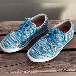 Twisted X Women’s Kicks. 
Blue Lace Up Weave. Size 7M